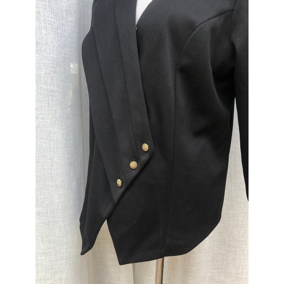 1960 Style Setter Fashions black polyester long sleeve v neck blouse - Picture 4 of 8